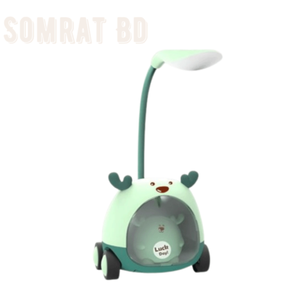 Foldable LED Study Lamp with Pen Holder & Sharpener for Kids