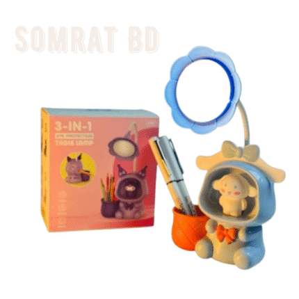 Rechargeable LED Desk Lamp with Storage Cup & Sharpener for Kids