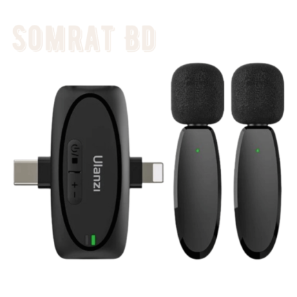 Ulanzi V6 3 in 1 Plug Play Wireless Lavalier Microphone for iPhoneAndroidTabletCamera